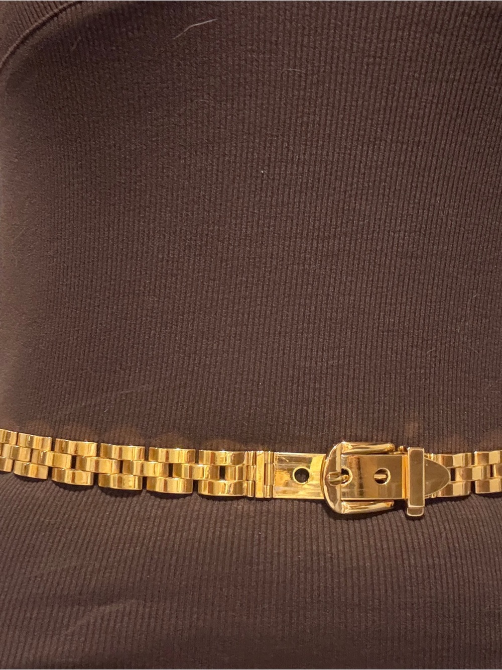 Gucci Italy Gold-Tone Chain Belt with Buckle